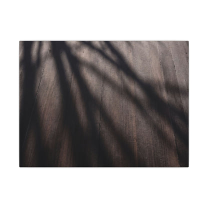 Dark Japandi Shadow Play in Dawn | Moody Minimal Canvas Art