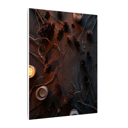 Dried Flowers Canvas Art | Winter Dark Japandi Moody Minimal Art