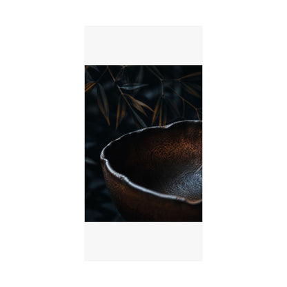 Moonlight Ceramic Bowl Wall Art Print - Dark Japandi Kanso