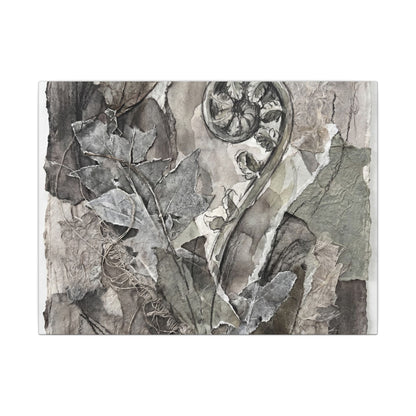 Japandi Fern Unfurling in Overcast | Texture Canvas Art