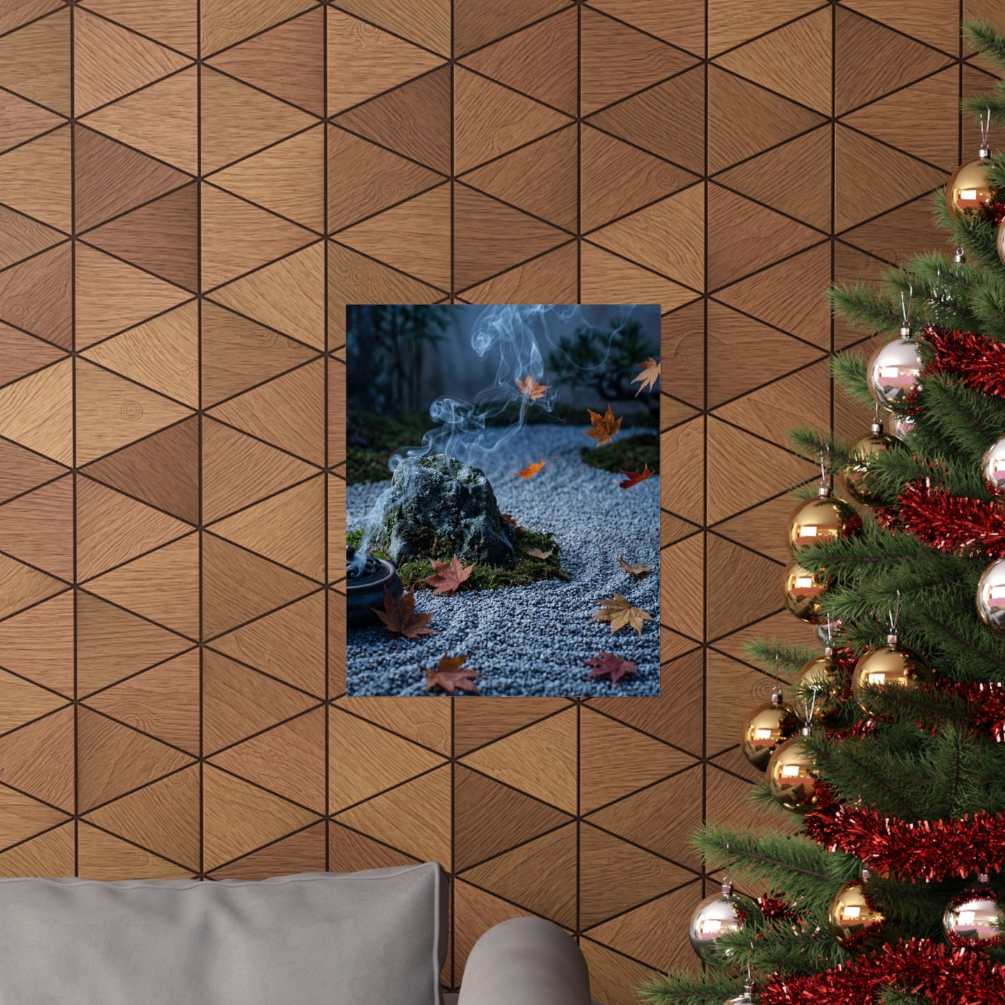 Incense Smoke Autumn Wall Art Print | Zen Peaceful Design