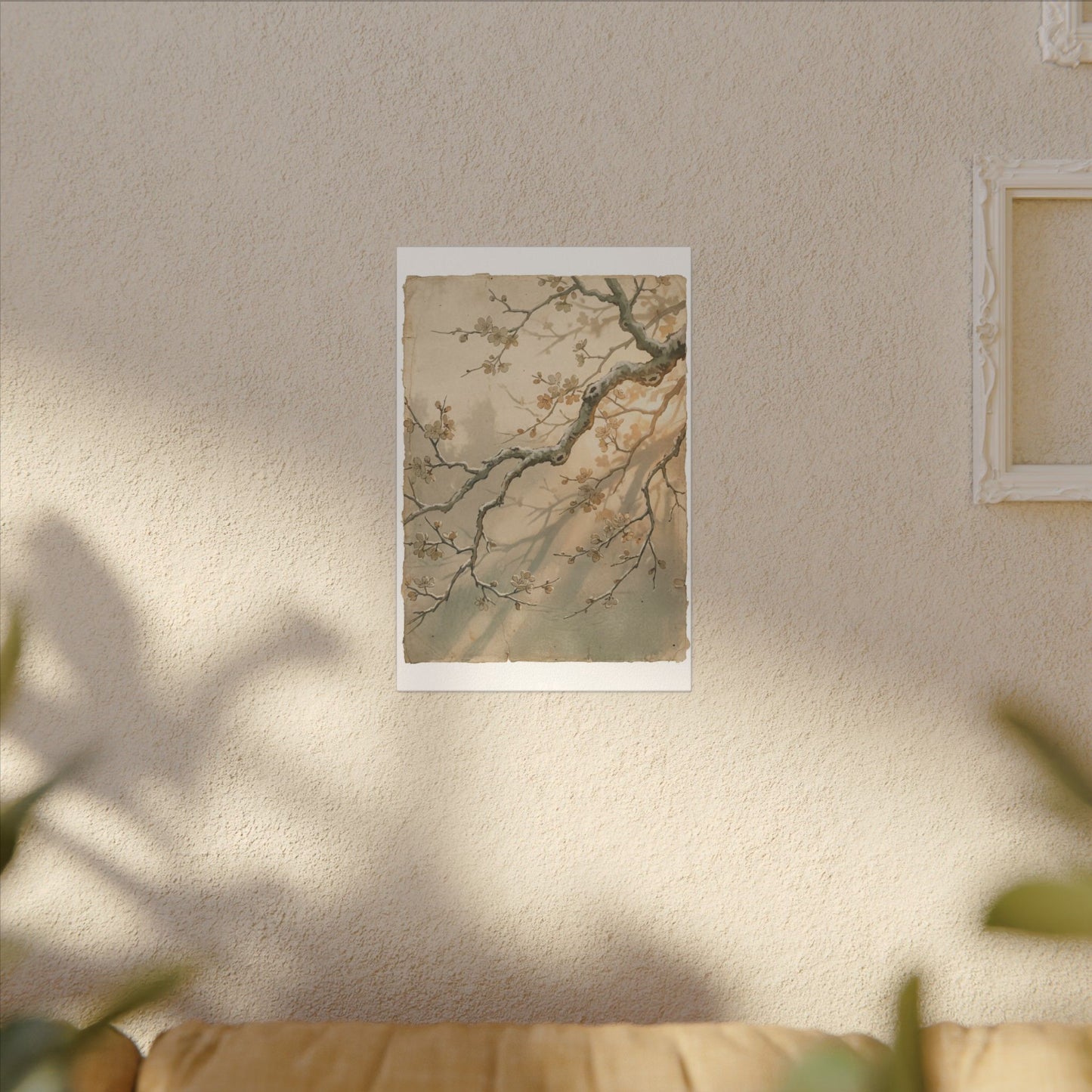 Cherry Blossom Canvas Art | Winter Japandi Japanese Pattern Art