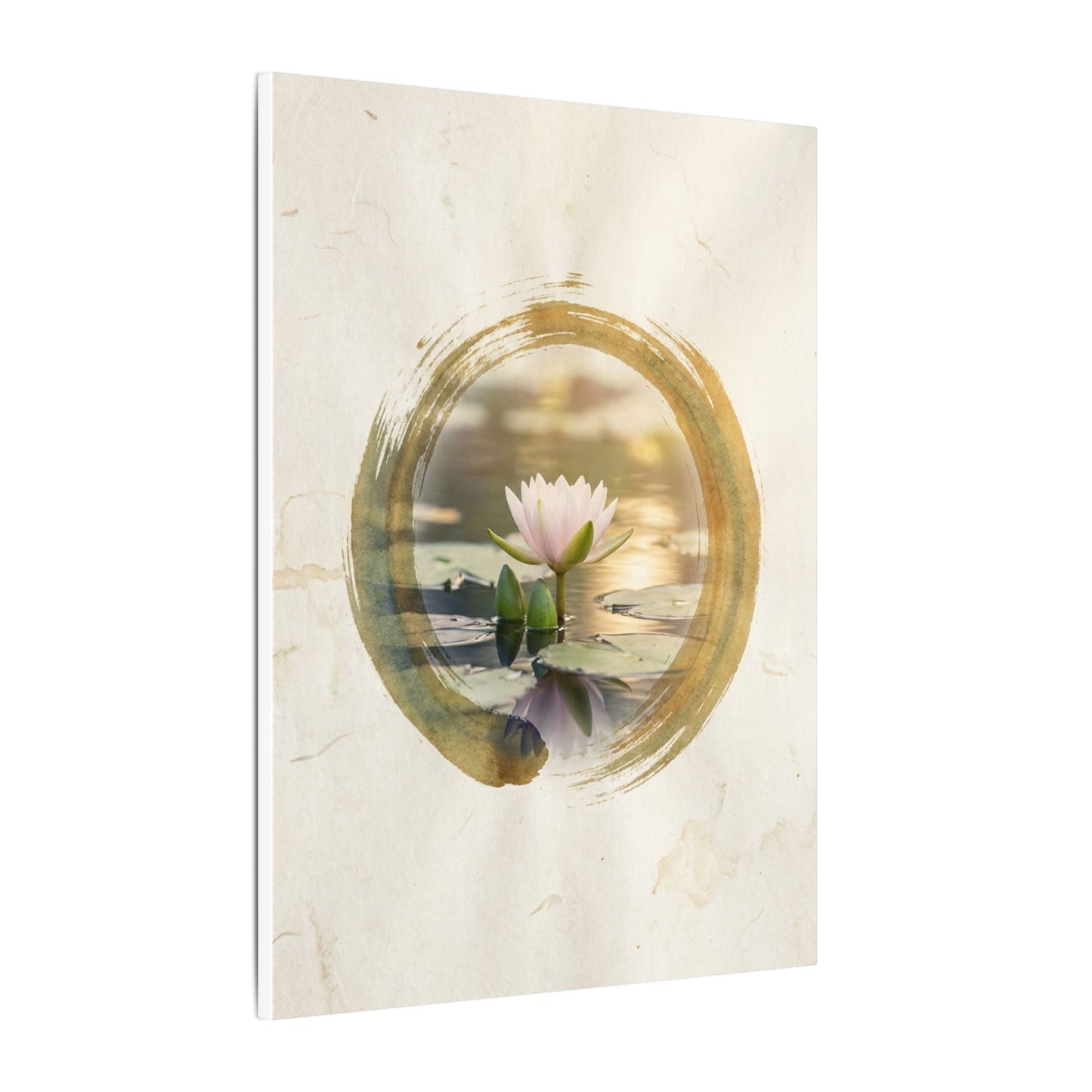 Peaceful Lotus Flower Canvas Art - Enso Zen