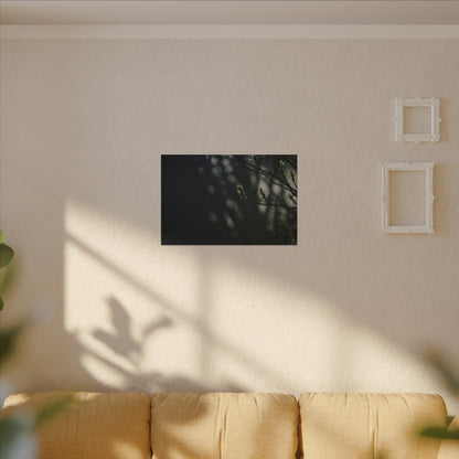 Dark Japandi Shoji Screen in Dappled | Moody Minimal Canvas Art