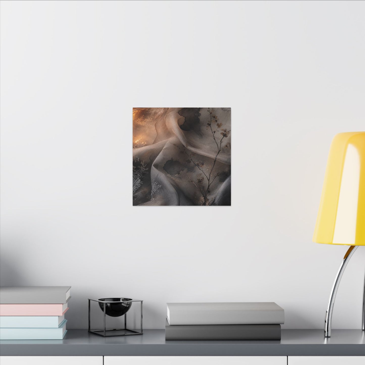 Japandi Silk Drape in Candlelight | Watercolor Canvas Art