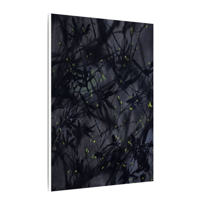 Shadow Play Spring Canvas Art | Dark Japandi Atmospheric Design