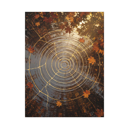 Artful Water Ripple Canvas Art - Gold Vein Kintsugi