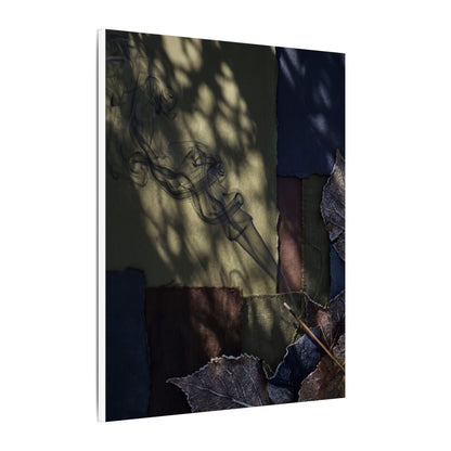 Ma Incense Smoke Canvas Art - Dark Japandi Dark Texture