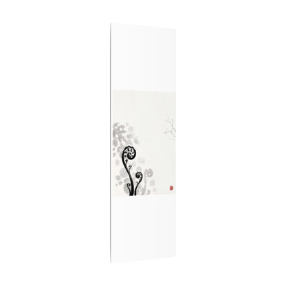 Winter Fern Unfurling Ukiyo E Inspired Canvas Art | Peaceful Decor