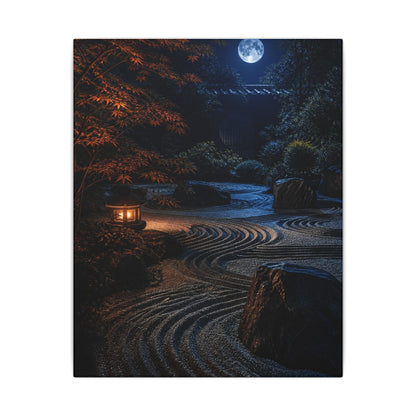 Summer Rock Garden Shadow Zen Canvas Art | Moody Decor