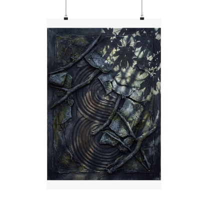 Winter Rock Garden Dark Texture Wall Art Print | Moody Decor Art Print