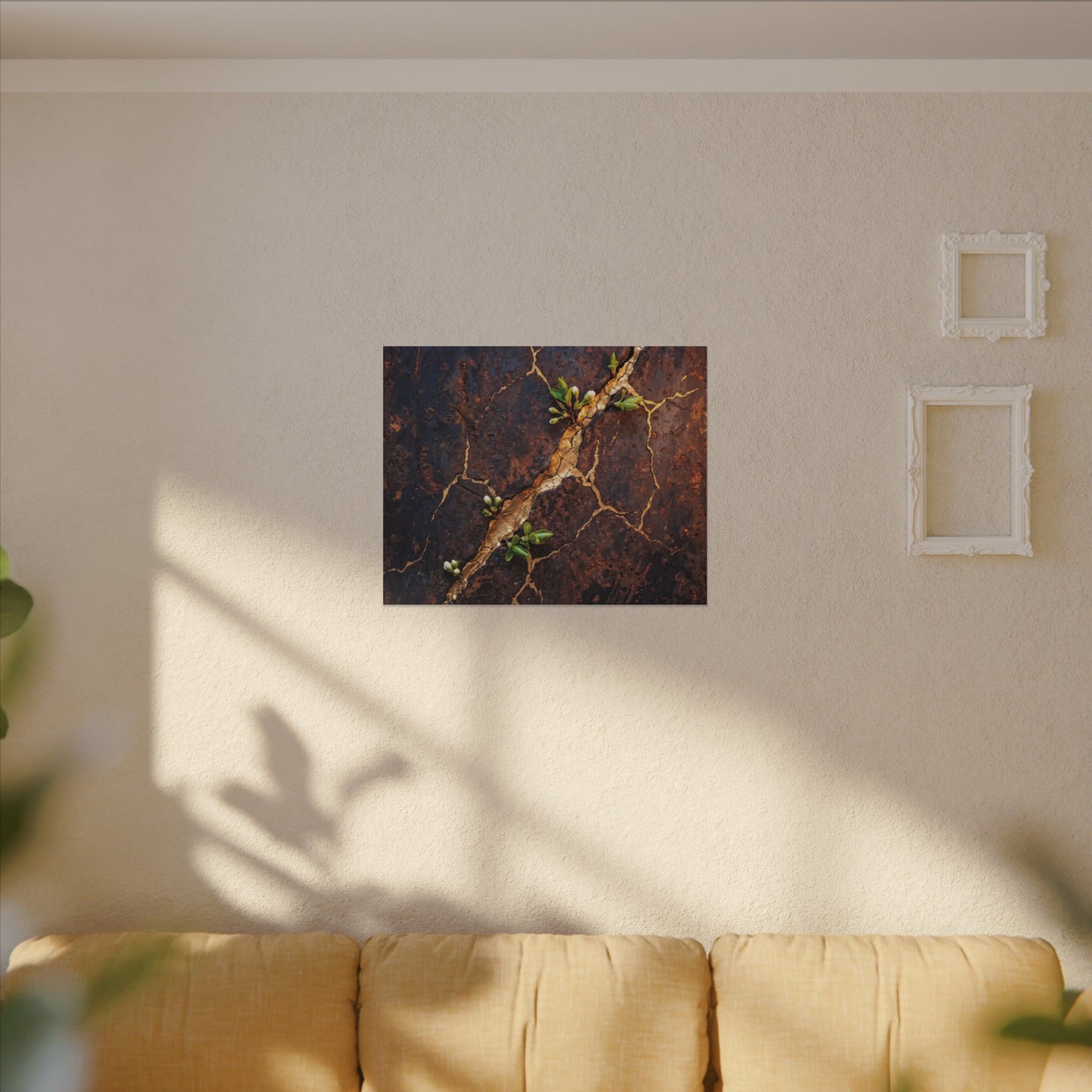Rust Patina Spring Canvas Art | Kintsugi Resilient Design