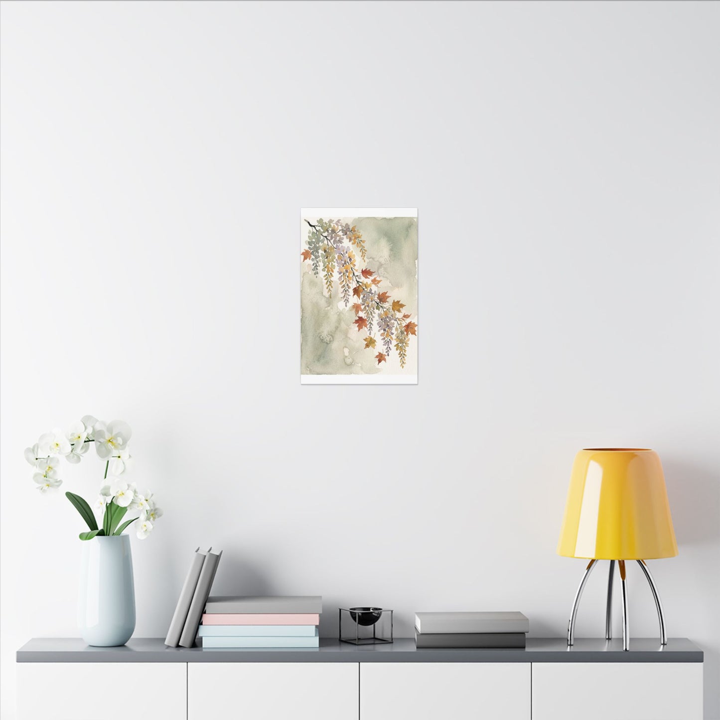 Ma Wisteria Canvas Art - Japandi Watercolor