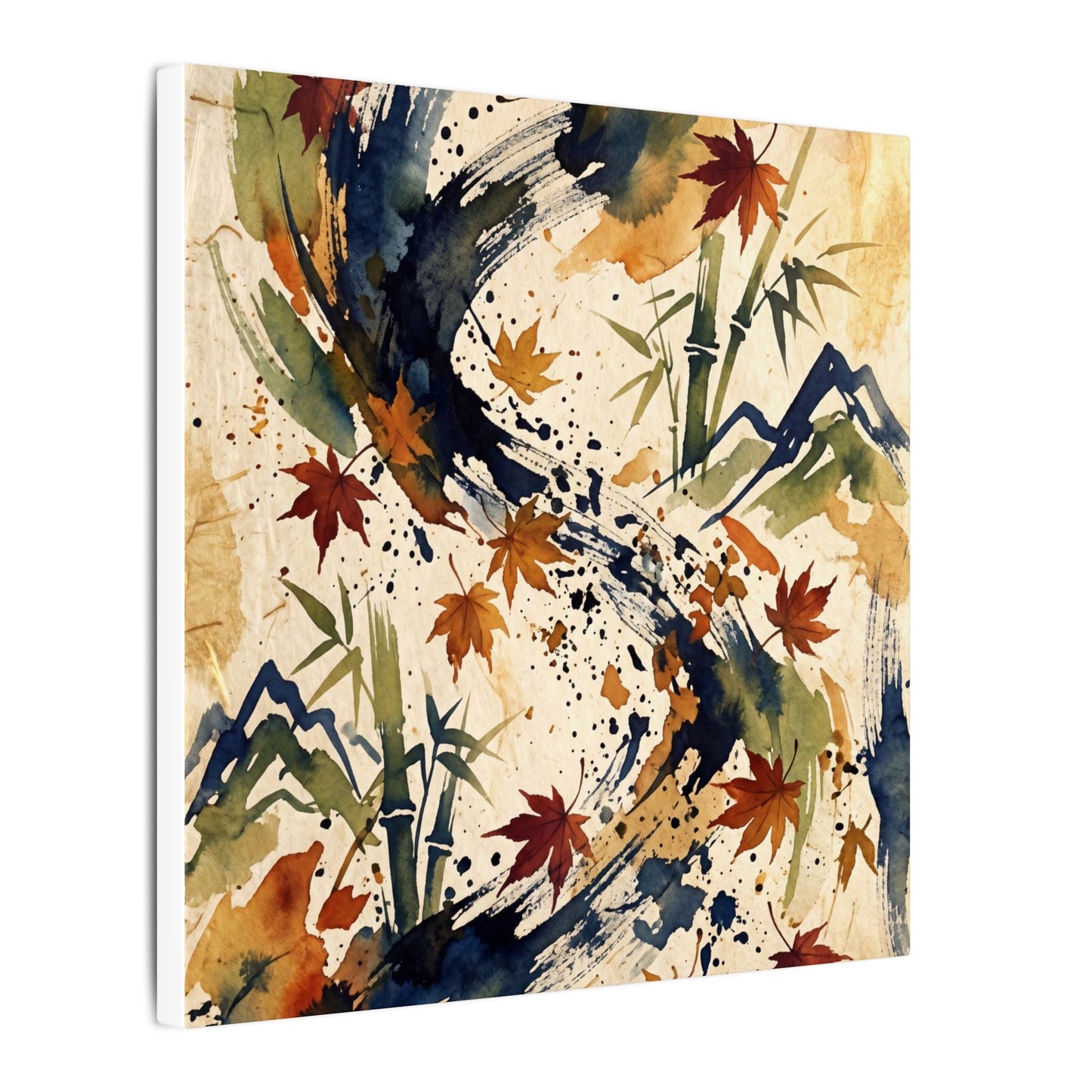 Golden Hour Ink Brushstroke Canvas Art - Zen Shibui