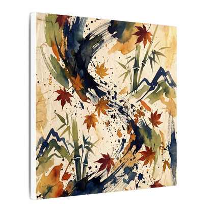 Golden Hour Ink Brushstroke Canvas Art - Zen Shibui