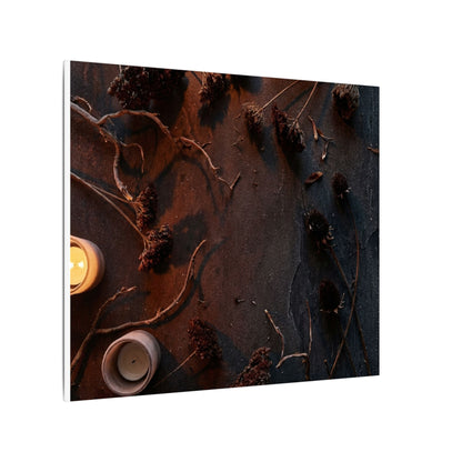 Dried Flowers Canvas Art | Winter Dark Japandi Moody Minimal Art