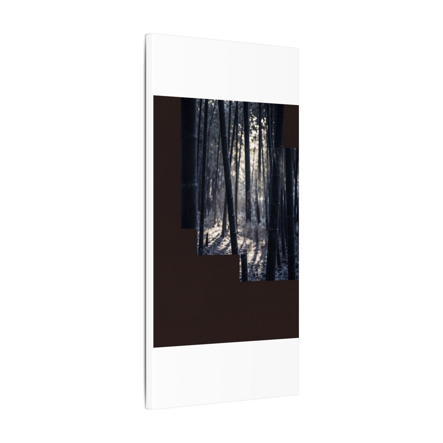 Bamboo Grove Canvas Art | Winter Dark Japandi Moody Minimal Art