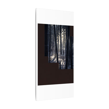 Bamboo Grove Canvas Art | Winter Dark Japandi Moody Minimal Art