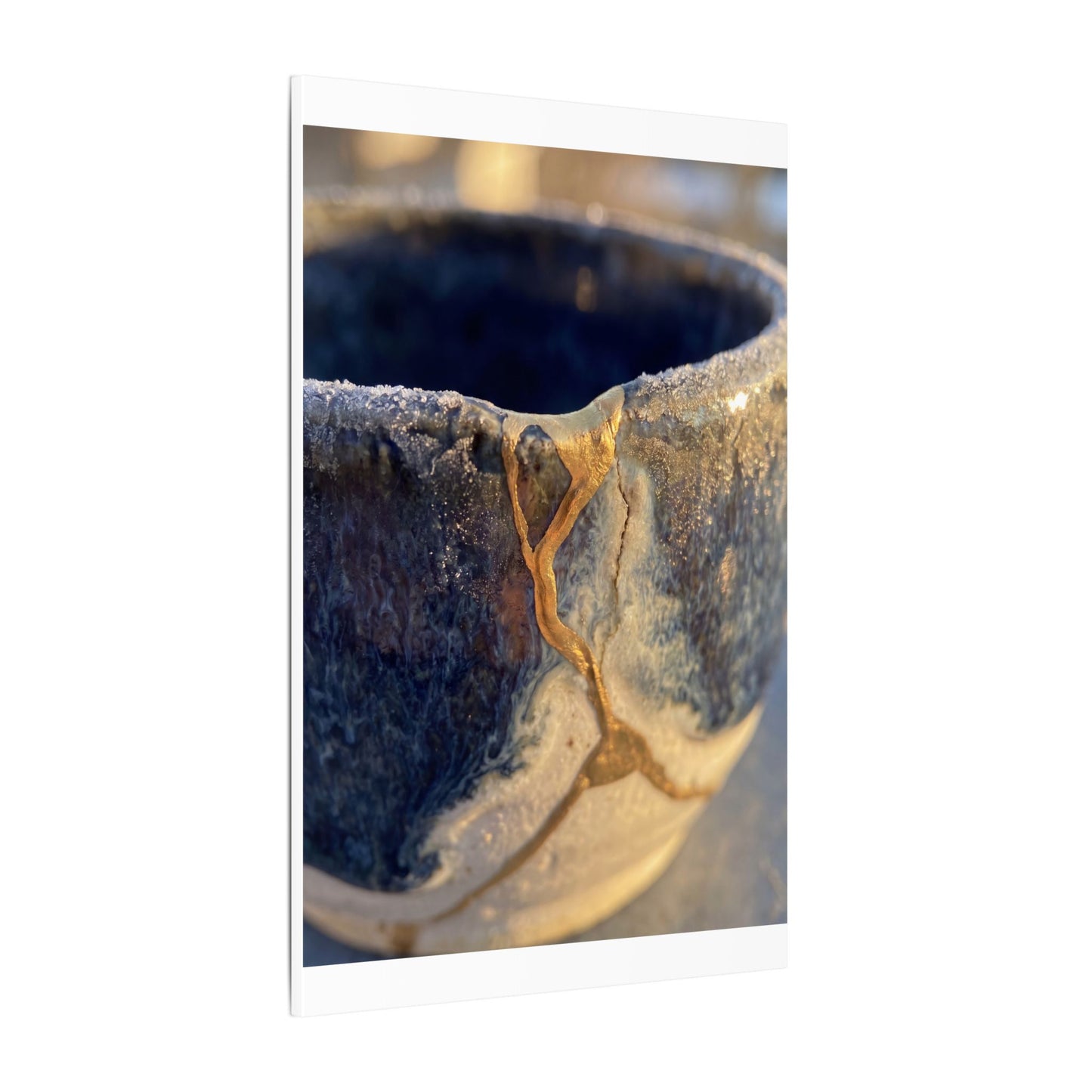 Winter Ceramic Bowl Gold Vein Canvas Art | Healing Decor