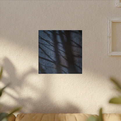 Dark Japandi Shadow Play in Moonlight | Moody Minimal Canvas Art