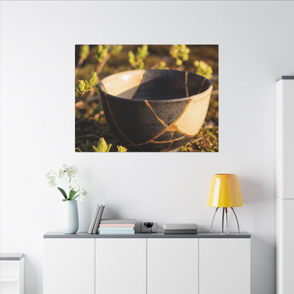 Seijaku Broken Pottery Canvas Art - Kintsugi Gold Repair