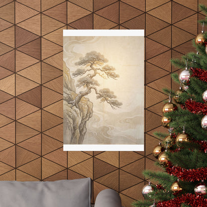 Golden Hour Pine Tree Wall Art Print - Japandi Shibui