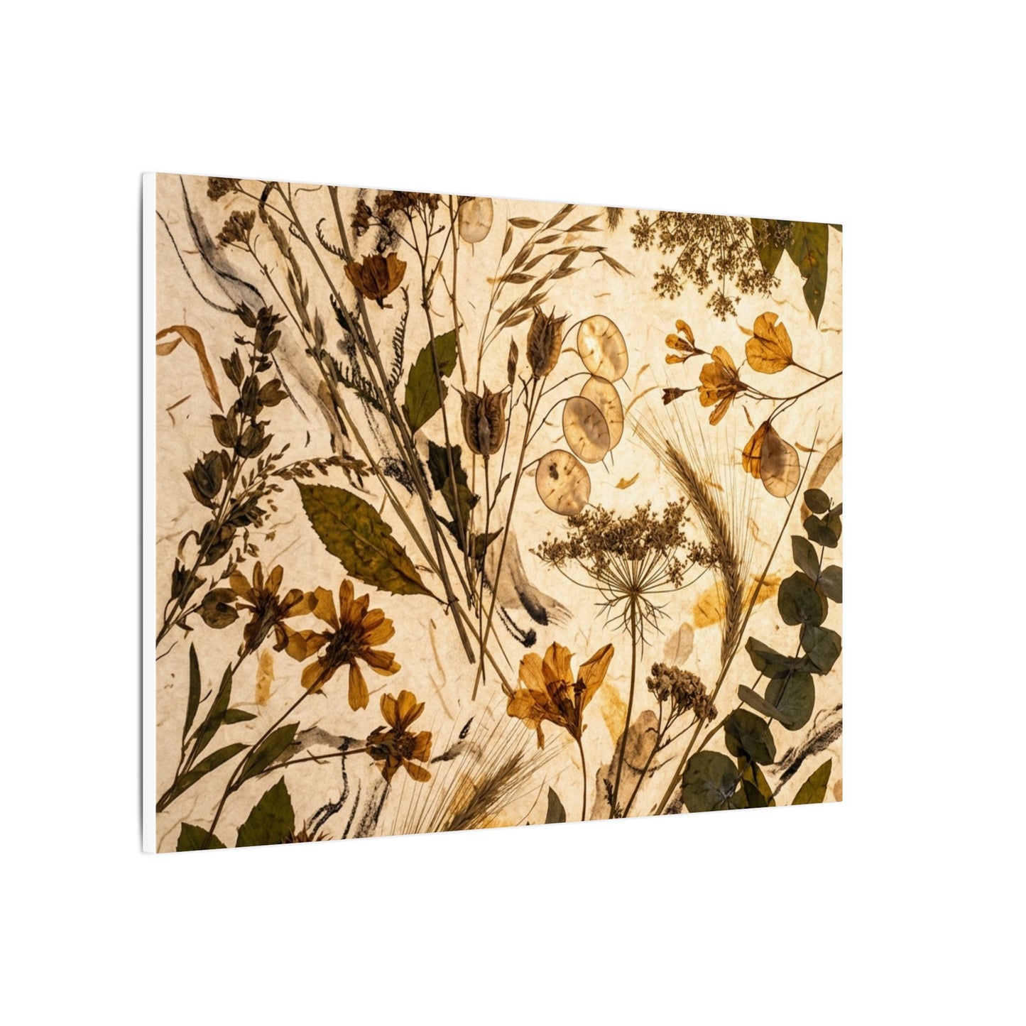 Dried Flowers Summer Canvas Art | Japandi Neutral Design