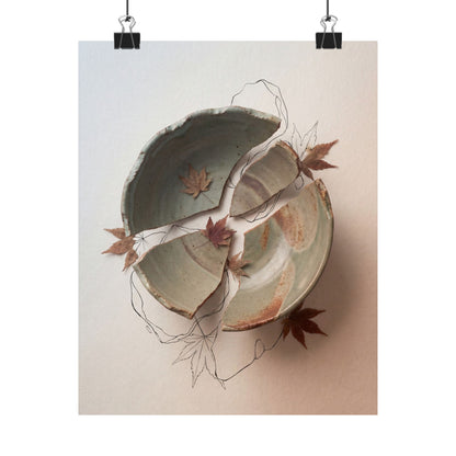 Ceramic Bowl Minimal Line Wall Art Print | Neutral Japandi Art Art Print