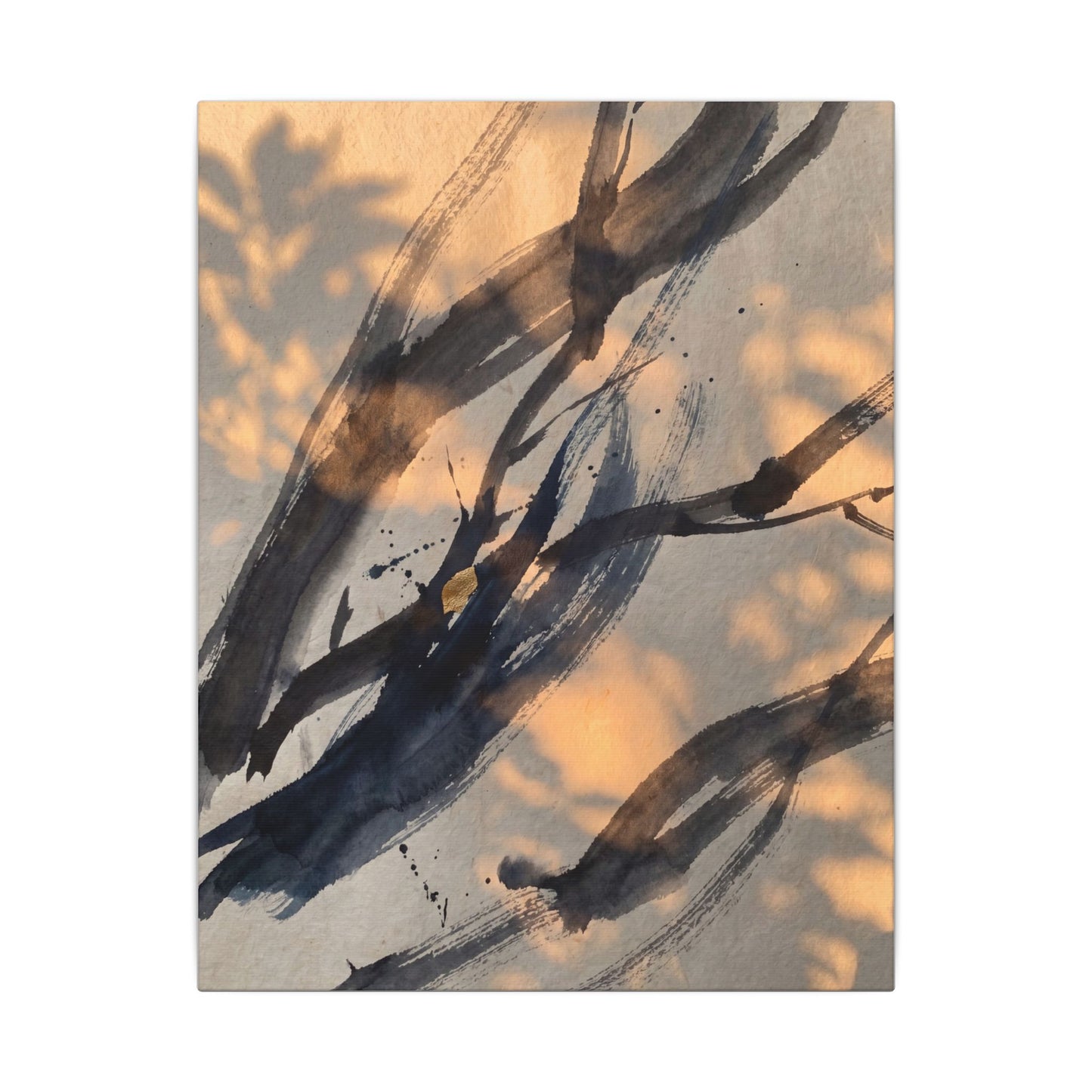 Datsuzoku Ink Brushstroke Canvas Art - Dark Japandi Shadow Zen