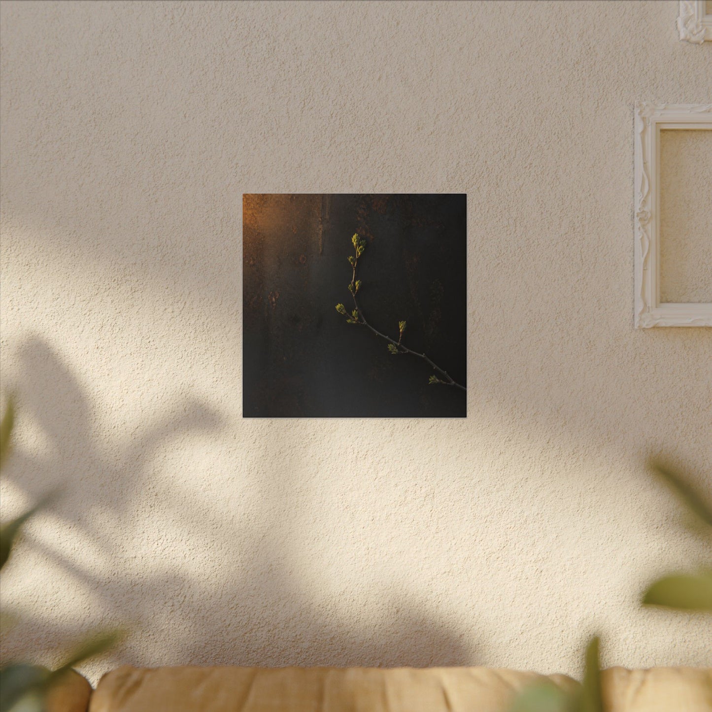 Dark Japandi Rust Patina in Golden Hour | Moody Minimal Canvas Art