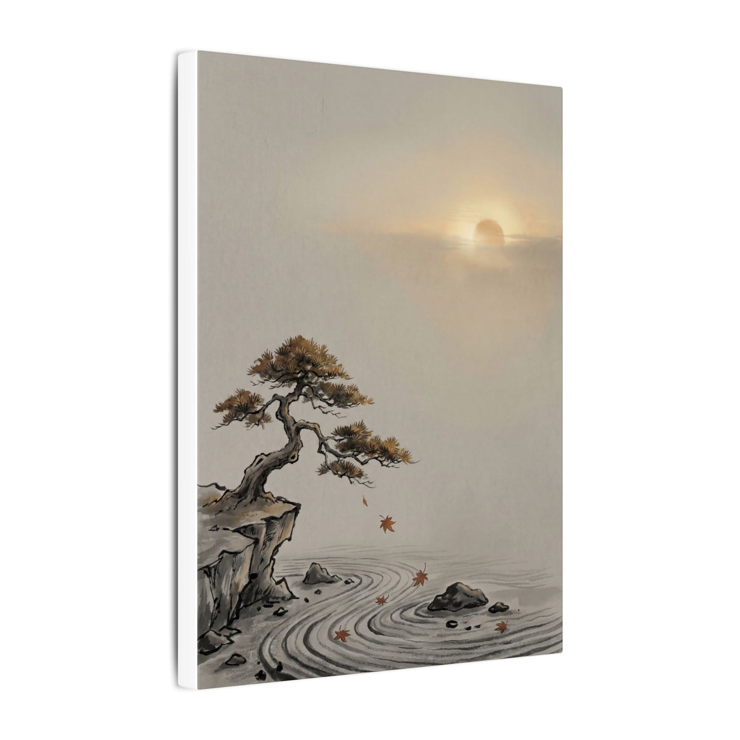 Pine Tree Canvas Art | Autumn Zen Karesansui Art