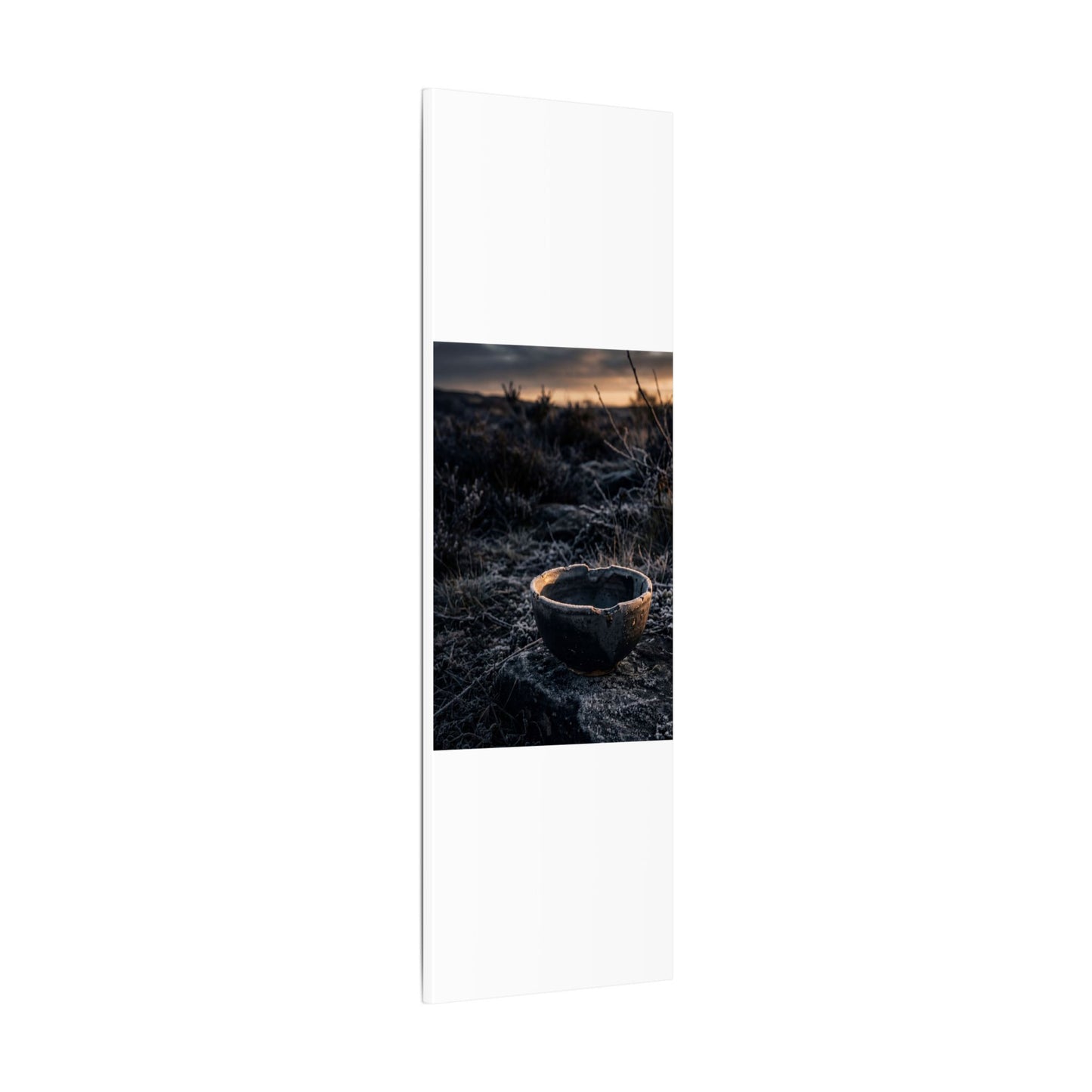 Kanso Ceramic Bowl Canvas Art - Dark Japandi Dark Texture