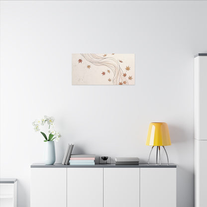 Japandi Silk Drape in Dawn | Minimal Line Canvas Art