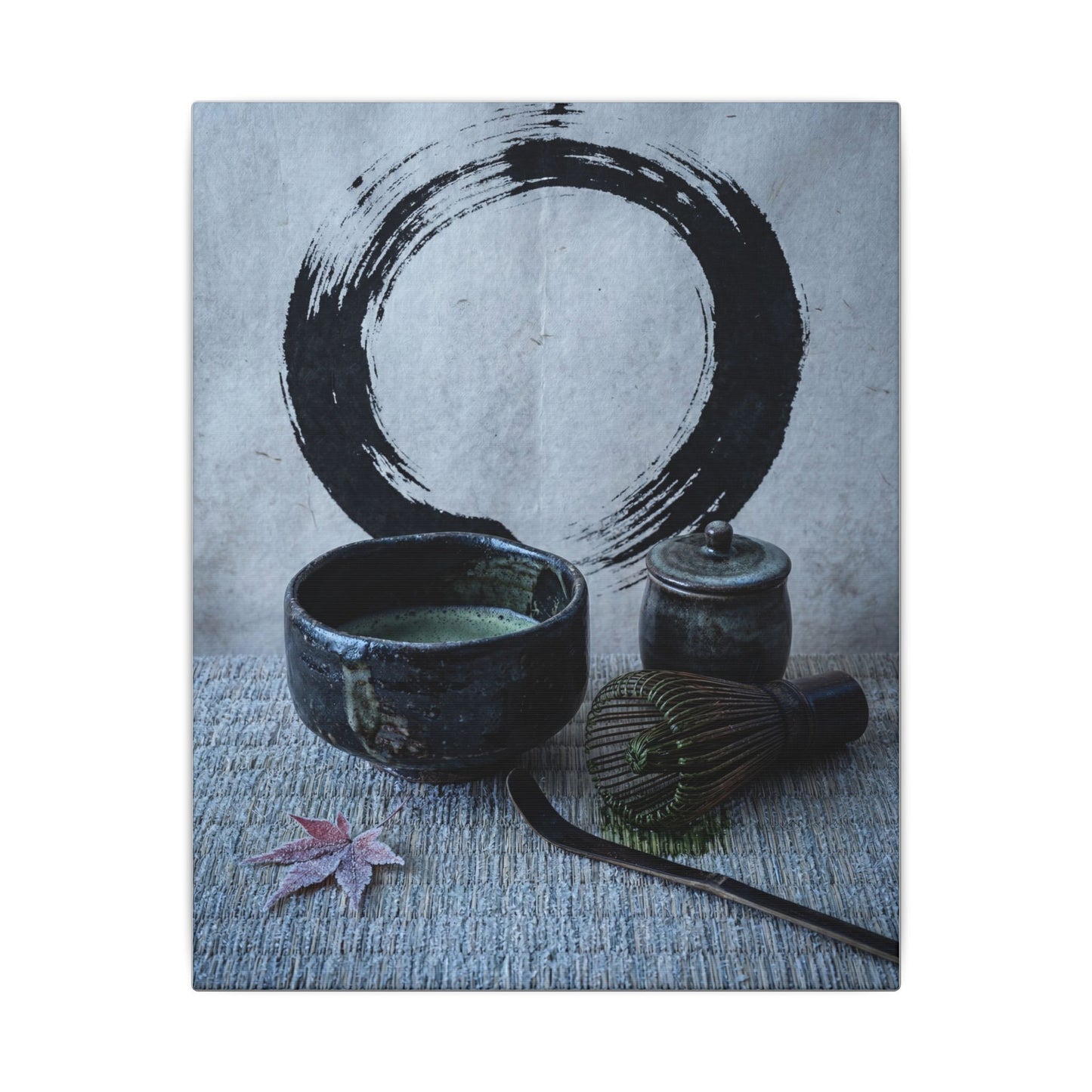 Tea Ceremony Canvas Art | Winter Zen Enso Art