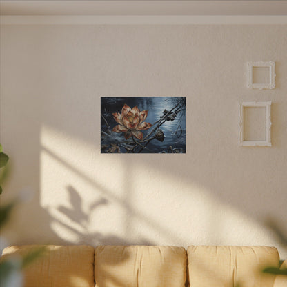 Winter Lotus Flower Broken Beauty Canvas Art | Healing Decor