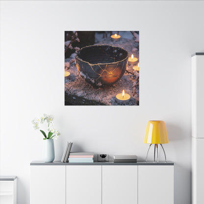 Ceramic Bowl Gold Repair Canvas Art | Beautiful Kintsugi Art