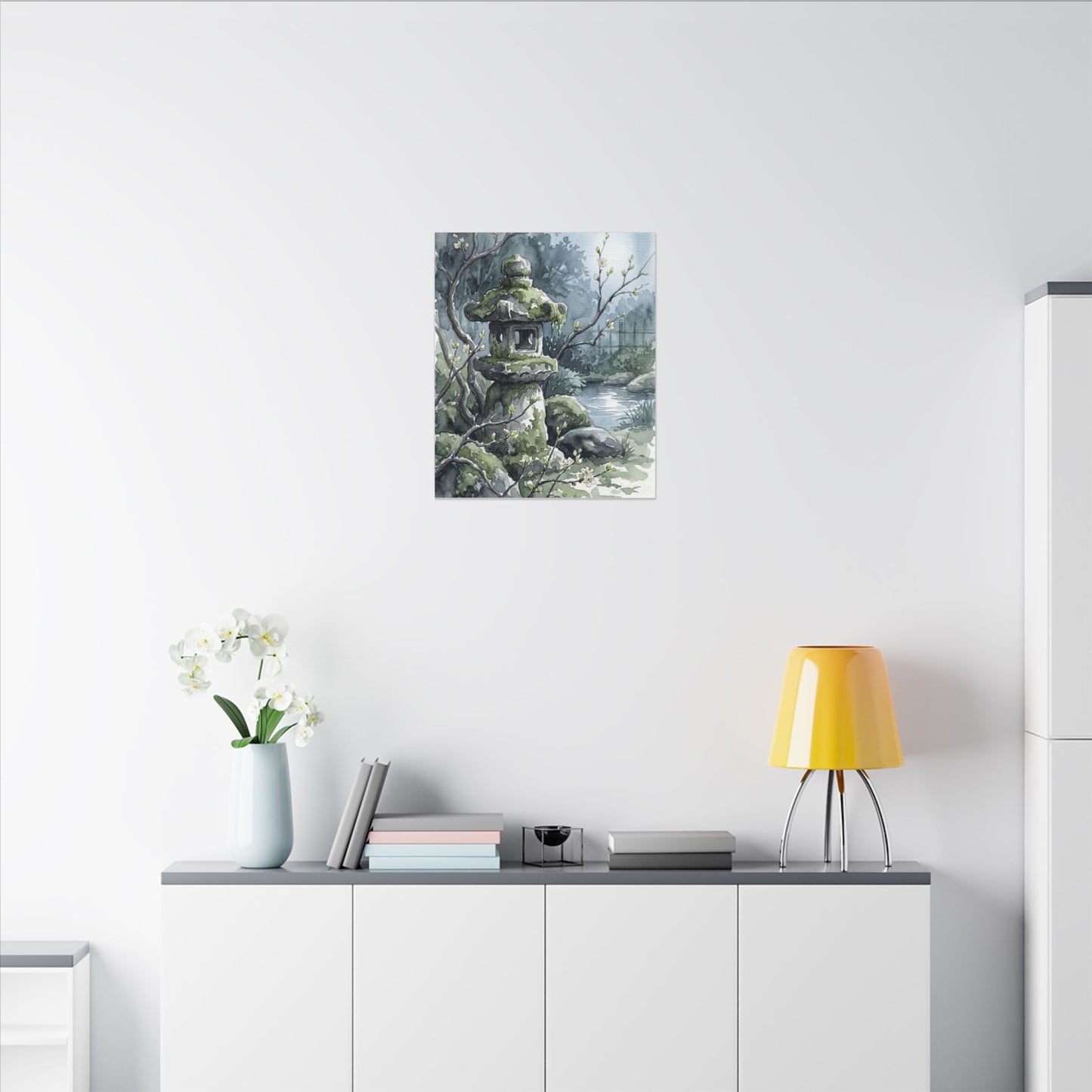 Moonlight Stone Lantern Canvas Art - Japandi Seijaku