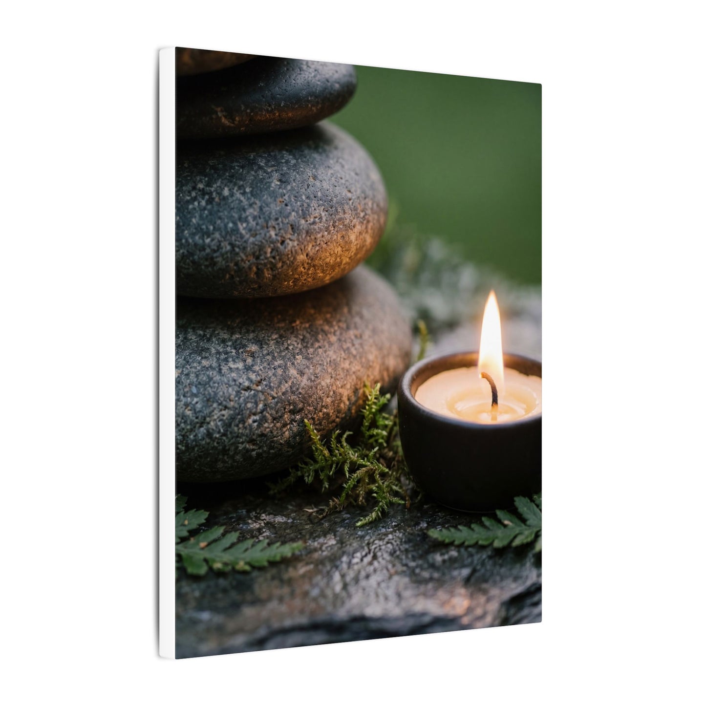 Warm River Stones Canvas Art - Japanese Pattern Japandi