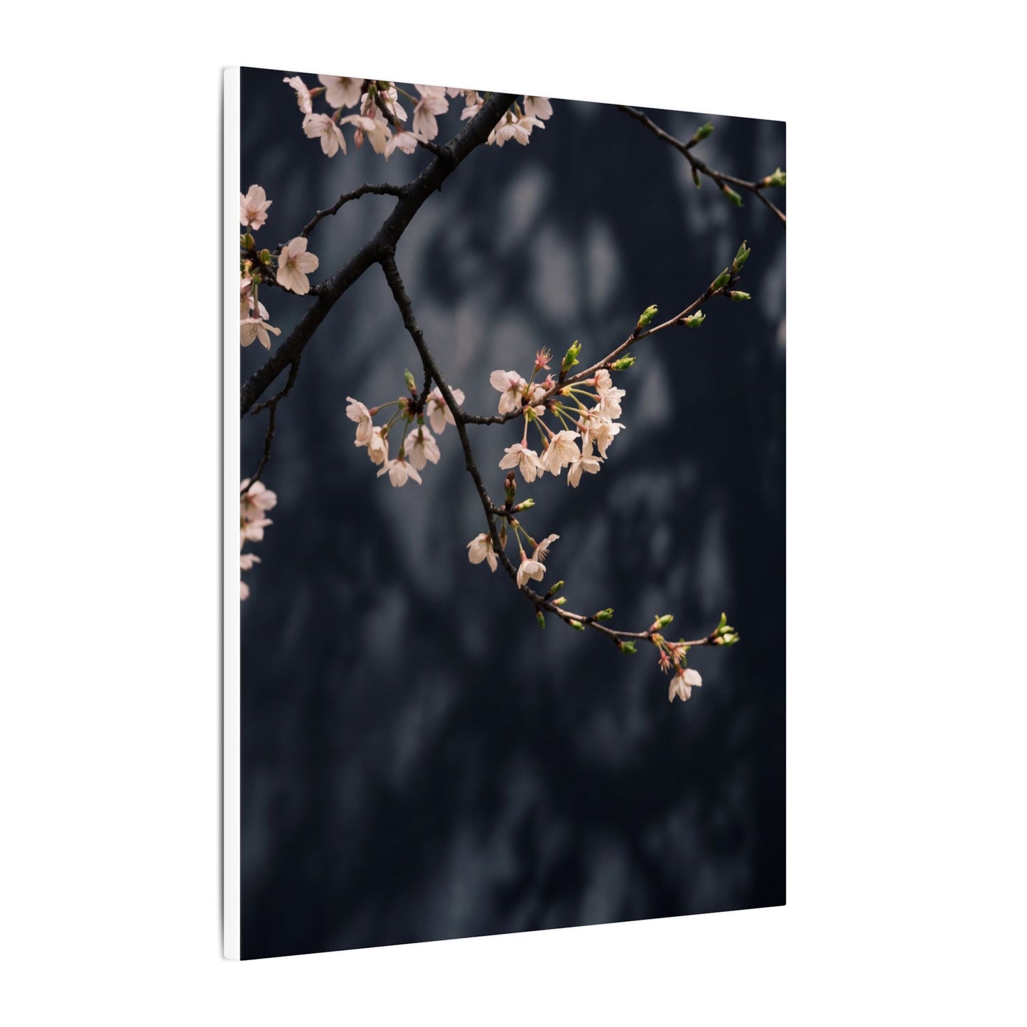 Cherry Blossom Moody Minimal Canvas Art | Bold Dark Japandi Art