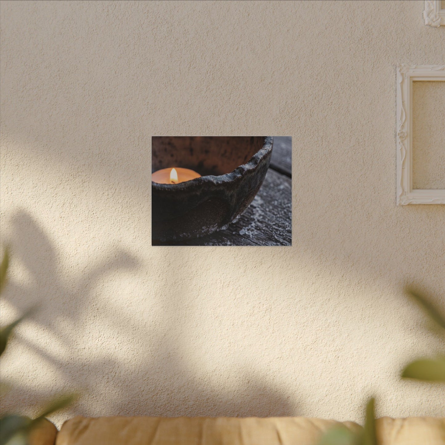 Atmospheric Ceramic Bowl Canvas Art - Moody Minimal Dark Japandi