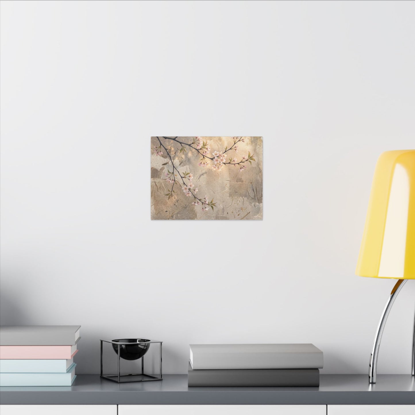 Summer Cherry Blossom Texture Canvas Art | Neutral Decor
