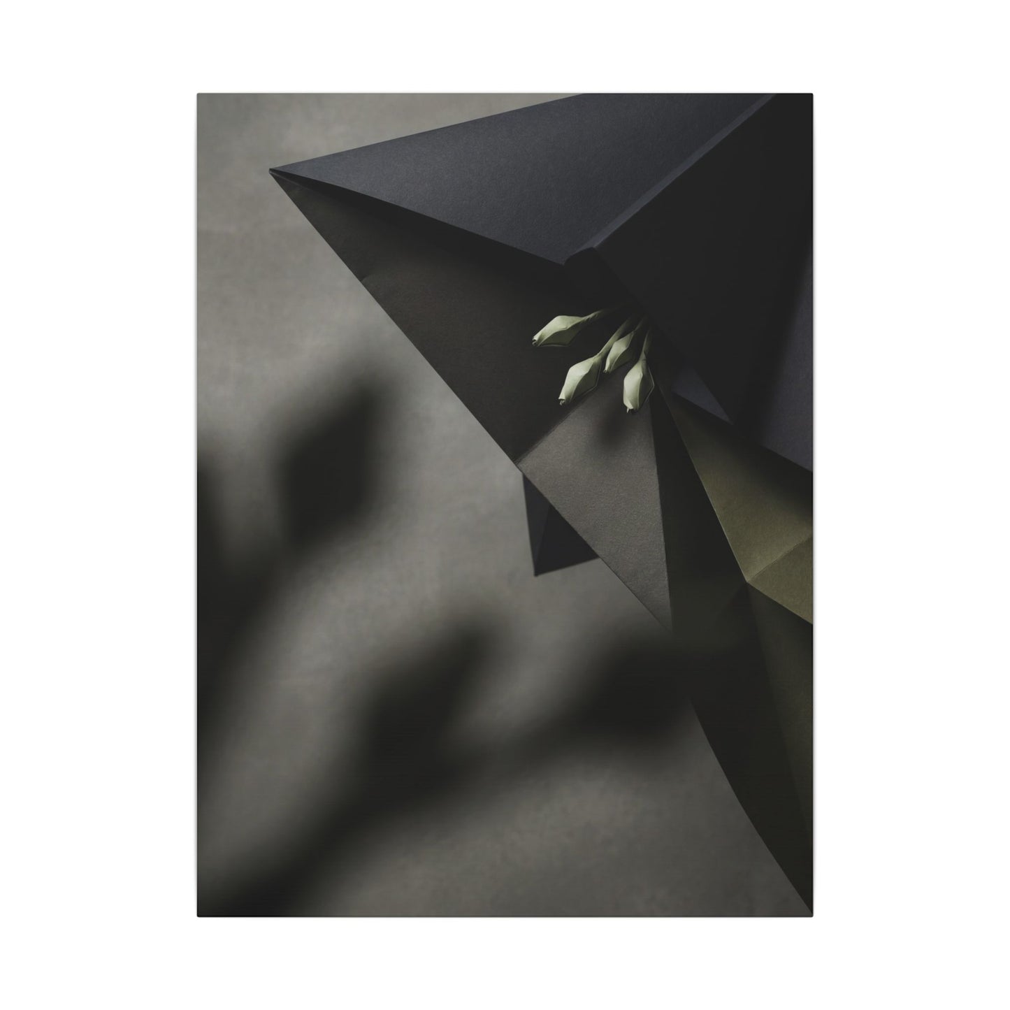 Paper Fold Moody Minimal Canvas Art | Luxurious Dark Japandi Art