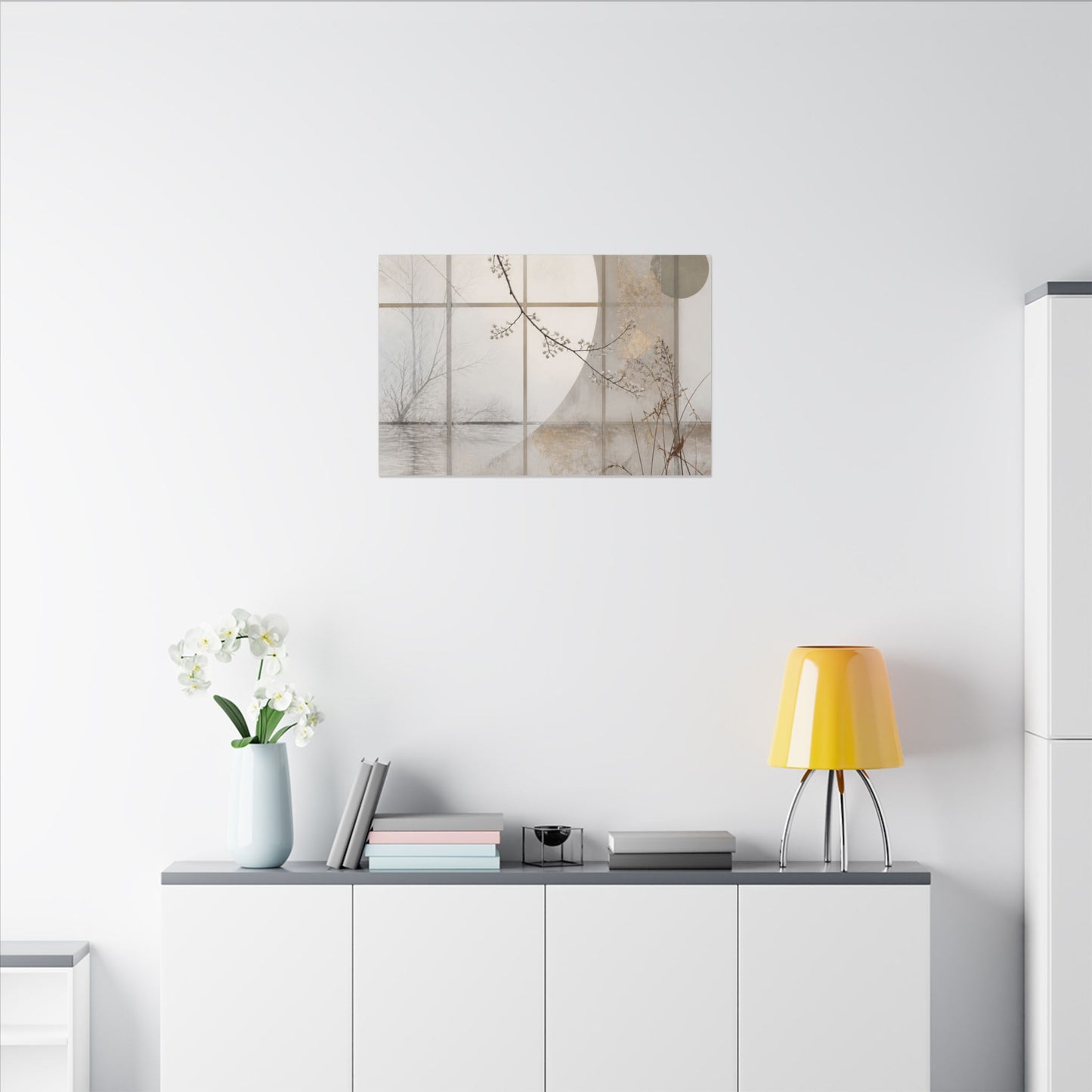 Winter Shoji Screen Japanese Pattern Canvas Art | Elegant Decor