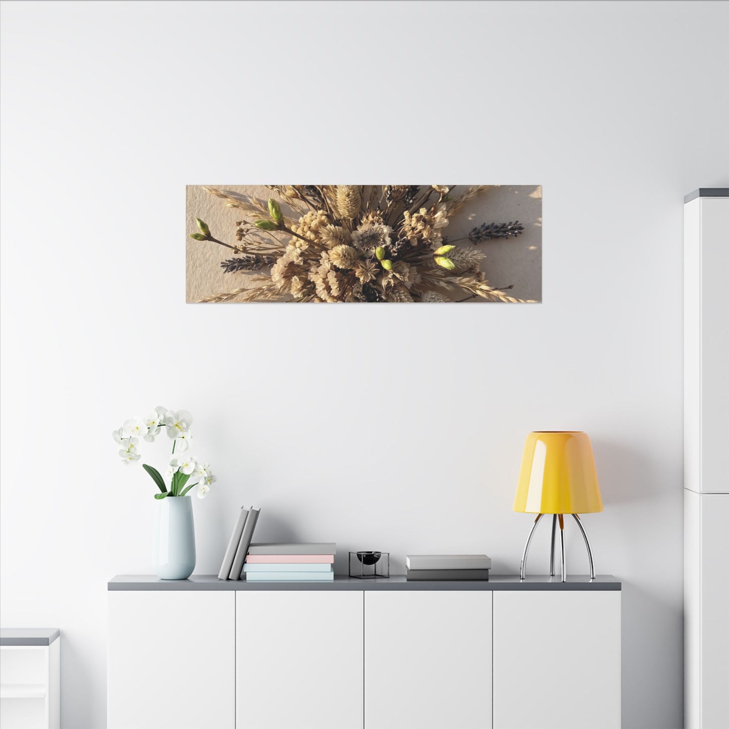 Dried Flowers Spring Canvas Art | Japandi Earthy Design