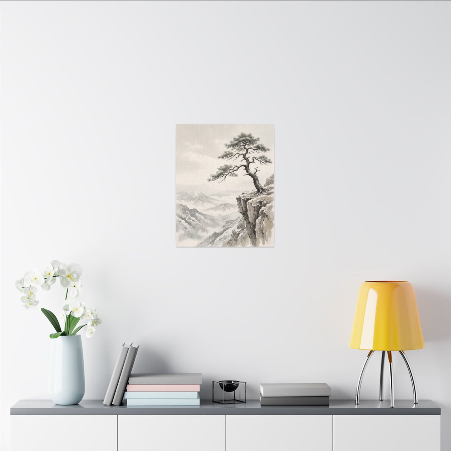 Seijaku Pine Tree Canvas Art - Japandi Japanese Pattern