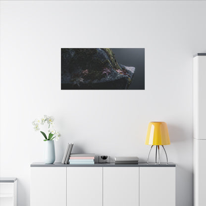 Stone Lantern Moody Minimal Canvas Art | Sophisticated Dark Japandi Art