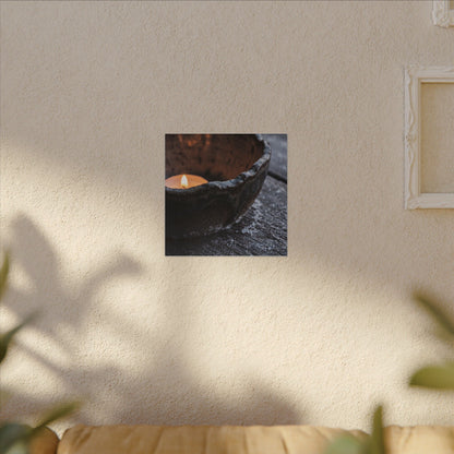Atmospheric Ceramic Bowl Canvas Art - Moody Minimal Dark Japandi