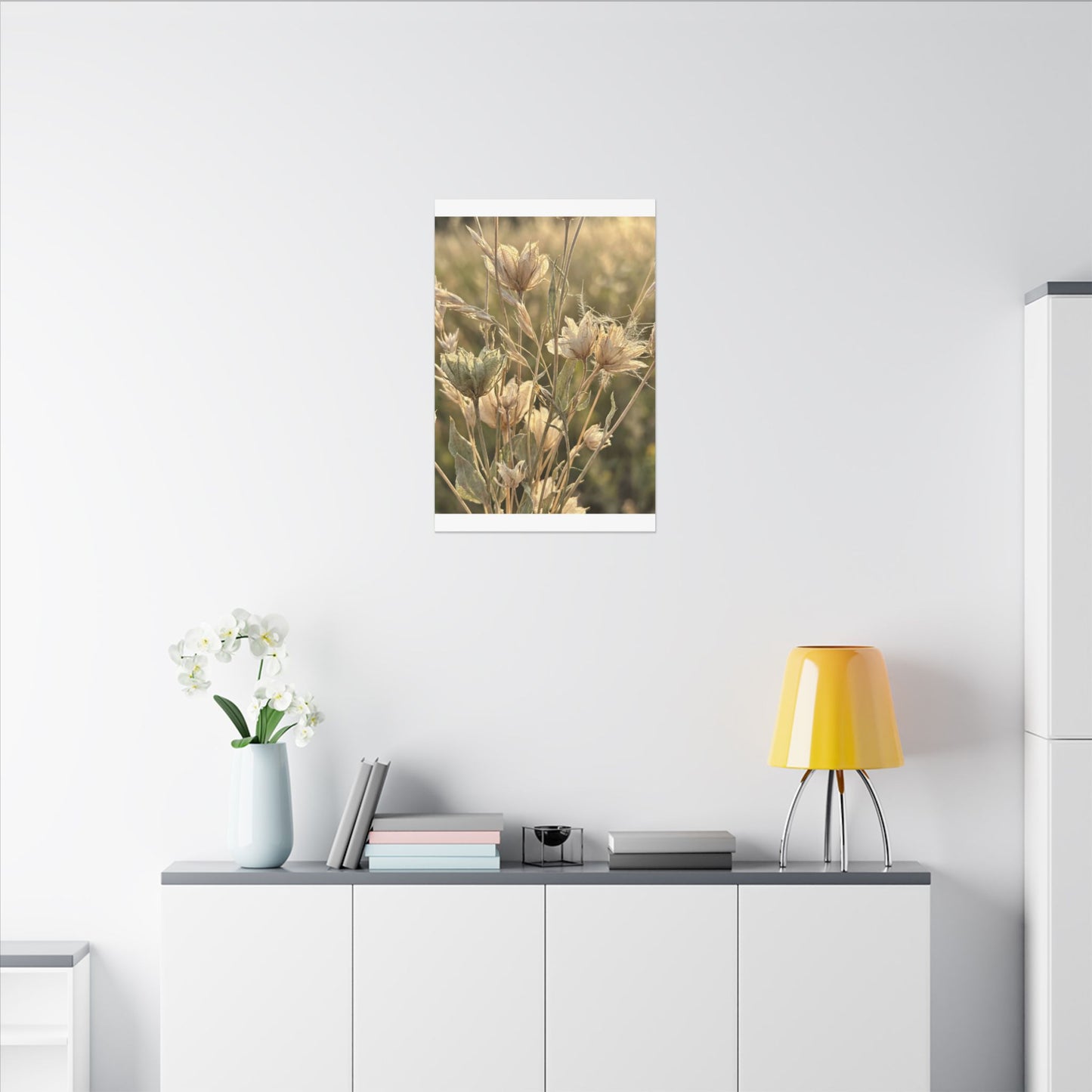 Summer Dried Flowers Minimal Line Canvas Art | Cozy Decor