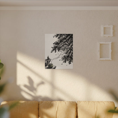 Serene Incense Smoke Canvas Art - Ukiyo E Inspired Zen