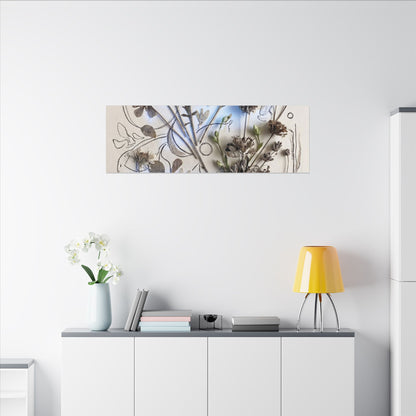 Dried Flowers Minimal Line Canvas Art | Elegant Japandi Art